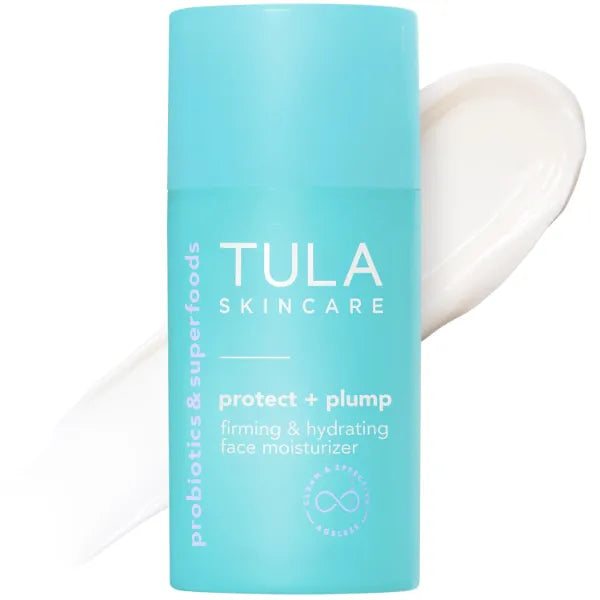 TULA Skin Care Protect + Plump Firming & Hydrating Face Moisturizer - Skincare-First, Daily Ageless Moisturizer, Minimizes the Look of Wrinkles & Fine Lines, 1.6 oz