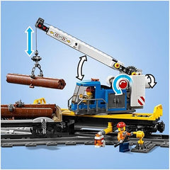 LEGO 60198 City Cargo Train, Toys for Kids, Boys 7 Girls Aged 6 plus Years Old, Remote Control Set, Battery Powered Engine with Bluetooth Connection, 3 Wagons and Tracks