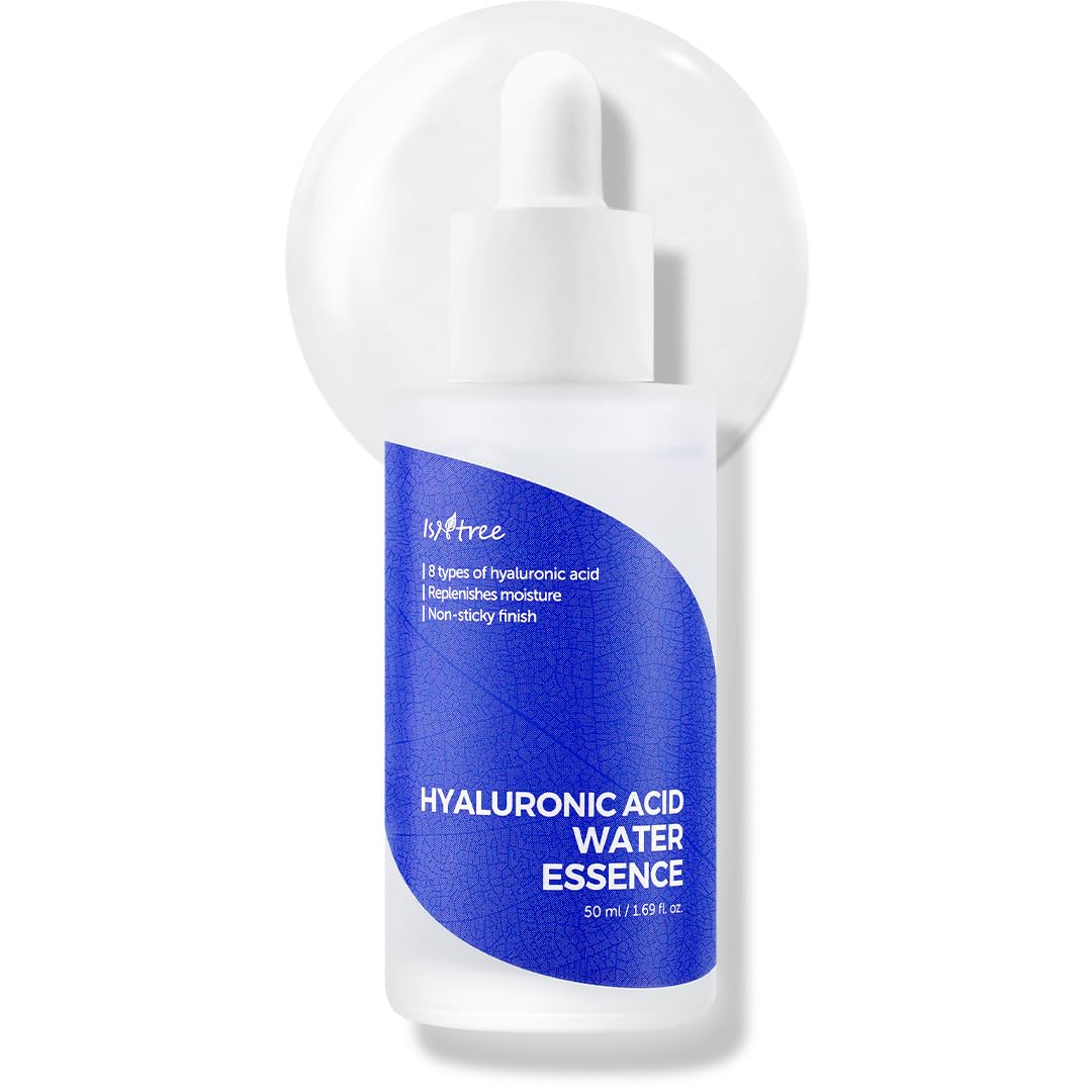ISNTREE Hyaluronic Acid Deep Hydrating Face Water Essence 1.69 Fl Oz | Facial Serum for Dry, Acne, Sensitive Skin | Hydrating Scentless Essence Serum | Korean Skin Care