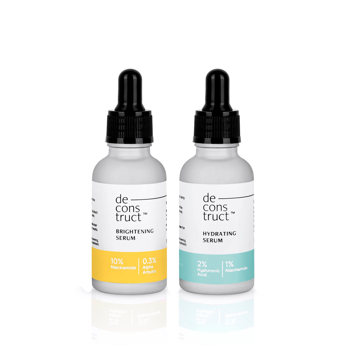 Deconstruct Brightening & Hydrating Combo | Daily Glow Combo | 10% Niacinamide & 0.3% Alpha Arbutin and 2% Hyaluronic Acid & 1% Niacinamide