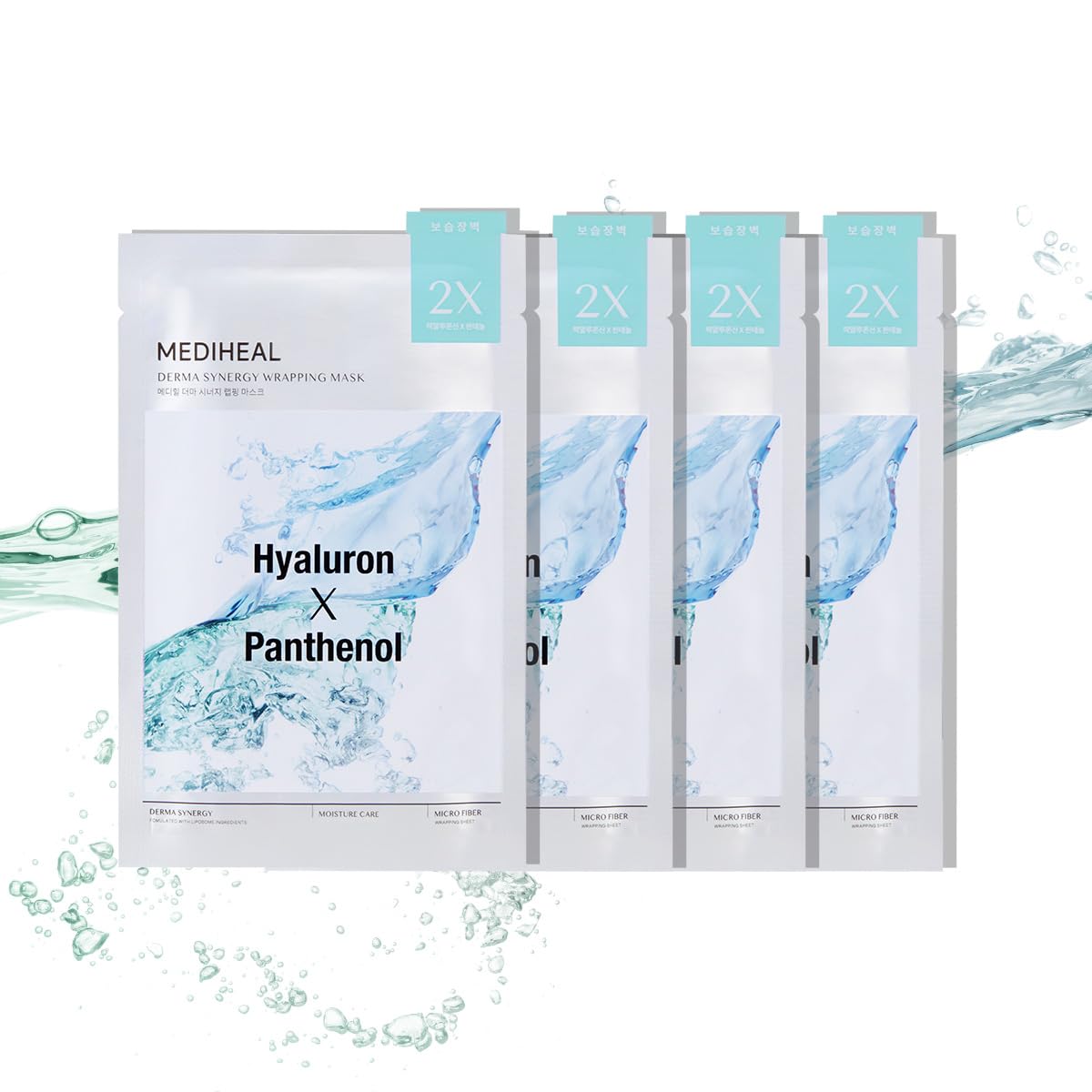 Mediheal Derma Synergy Wrapping Mask for Moisturizing Barrier (4 Packs) - Improved Skin Moisturization With Hyaluron Panthenol