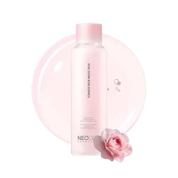 NEOGEN DERMALOGY Hyal Glow Rose Essence - Hydrating Essence with 74% of Damask Rose Water & Flower Oil & Extract 160ml / 5.41 oz