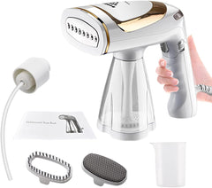 TECHVIDA Portable Garment Steamer, Handheld Folding Clothes Iron,1600 Watts Fabric Steamer,40-Second Fast Heat-up,Auto-Off, Large Detachable Water Tank,with Lint Brush and Steam Nozzle