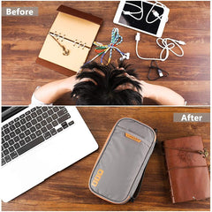 Liumrlte Travel Carry Bag, Electronics Organizer Double Layer Travel Cable Storage Bag Electronic Accessories Organizer for Cables, SD Cards, Power Bank and More