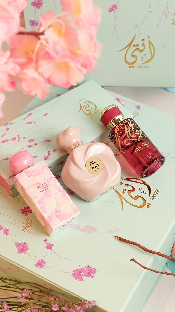 Ahmed Al Maghribi Antee | Giftset | Rose noir | bidun esam | antee Bakhoor | women giftset | long Lasting | Hairmist | Perfumes