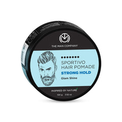 The Man Company Sportivo Stronghold Hair Styling Pomade Wax for Men | Stylish Glossy Finish with Volume | Non Sticky - 100gm