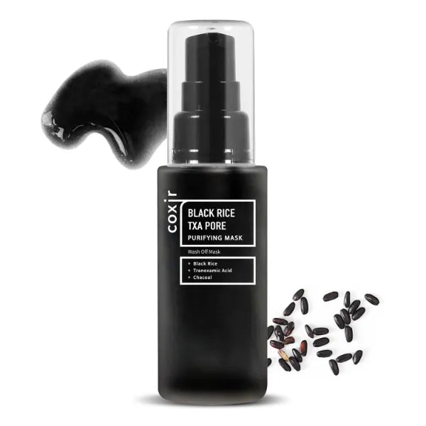 Coxir Black Rice Pore Mask, Korean 3-in-1 Wash-Off, 1.69 fl.oz