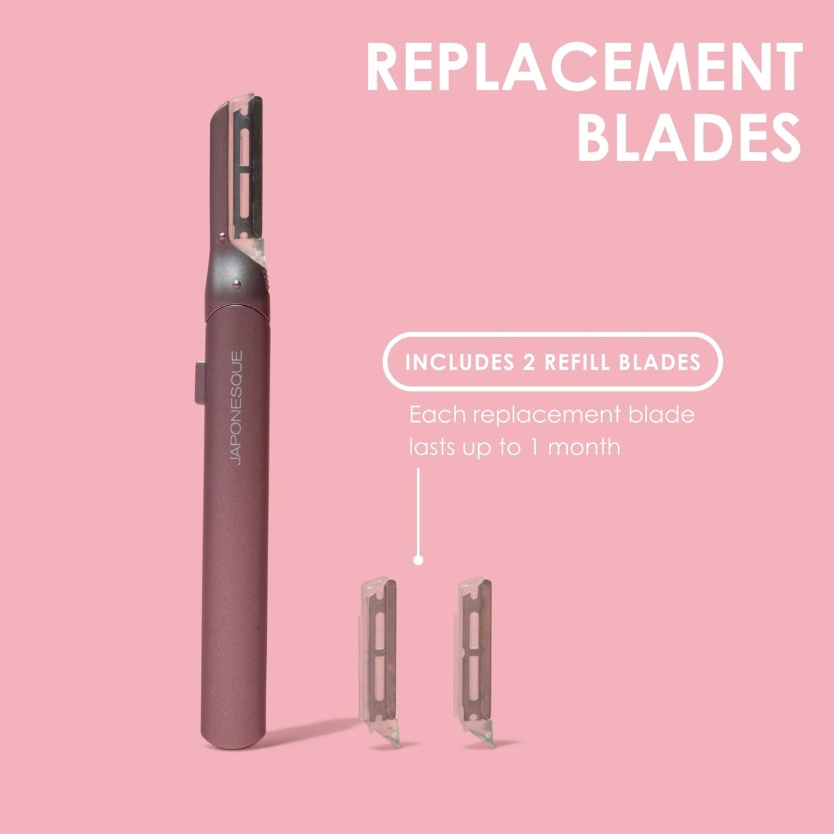 JAPONESQUE SKINTherapy LumeBlade Facial Dermaplane Razor with Soothing, Red Light Therapy at the Blade, Includes 2 Replacement Blades