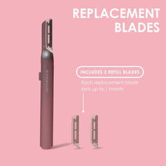 JAPONESQUE SKINTherapy LumeBlade Facial Dermaplane Razor with Soothing, Red Light Therapy at the Blade, Includes 2 Replacement Blades