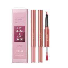 TERRIFI Matte Liquid Lipstick and Lip Liner Pens Set, 3 Pcs Waterproof and Long Lasting, Velvety Nude Smooth, 24 Horas Originales Makeup, Gloss Make up Gift Set