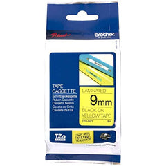Brother P-Touch 9mm x 8m Adhesive Tape, Black and Yellow - TZe-621
