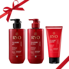 Ryo Hair Damage Care Set – Shampoo, Conditioner & Deep Conditioning Mask with Korean Ginseng for Dry & Damaged Hair