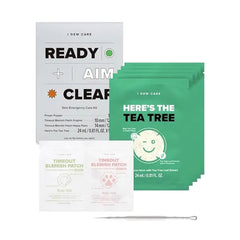 I DEW CARE Blemish Skincare Set Ready Aim Clear Face Mask & Acne Patch & Pimple Popper Tool, with Tea Tree Oil, Soothing & Hydrating, Treatment, Oily & Sensitive Skin