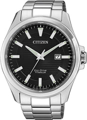 Citizen Men Analogue Eco-Drive Watch with Titanium Strap BM7470-84E, White, One Size, Bracelet