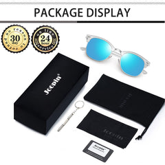 Joopin Polarized Semi Rimless Sunglasses Men Women, Classic Half Frame Sun Glasses UV Protection