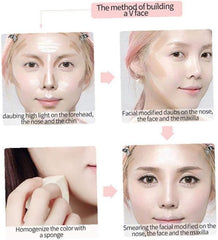 POOWO Double-Ended Wonder Contouring Pen Bronzer and Highlighter Stick Facial Makeup Contour Concealer Cosmetic for 3D Makeup Effect(2) Makeup Supplies