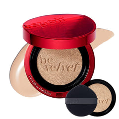Espoir Pro Tailor Be Velvet Cushion SPF34 PA++ #3 Petal 0.45oz with 0.45oz Refill | Lightweight Matte Skin Full Coverage Cushion Foundation | Flawless Finish, Long-Lasting Comfort | Korean Makeup