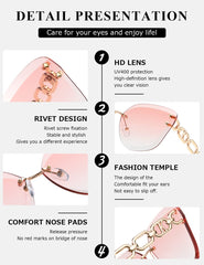 AEVOGUE Sunglasses For Women Oversized Rimless Diamond Cutting Lens Sun Glasses AE0534