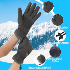 KWSLIN Winter Warm Gloves, Cycling Gloves Ski Gloves Men and Women Slip Waterproof Thermal Gloves outdoor Commuting Can Finger Touchscreen for Running, cycling, skiing, sports, 1 Pair, Black