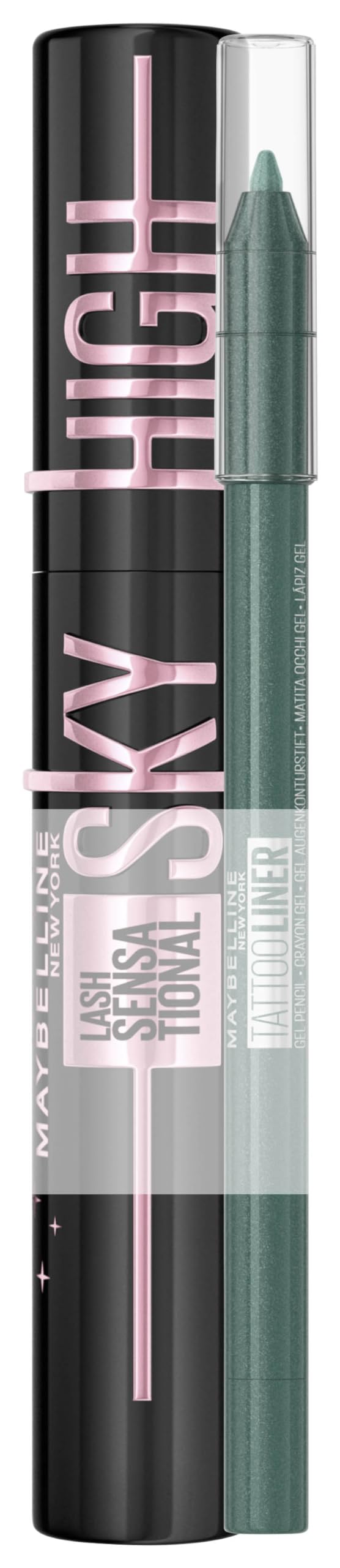 Maybelline New York Lash Sensational Sky High 7.2ml with Tattoo Liner Gel Pencil #815 Tealtini