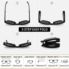 Joopin Folding Sunglasses for Men Women UV400 Protection Easy Carry Foldable Sunglasses for Driving Traveling