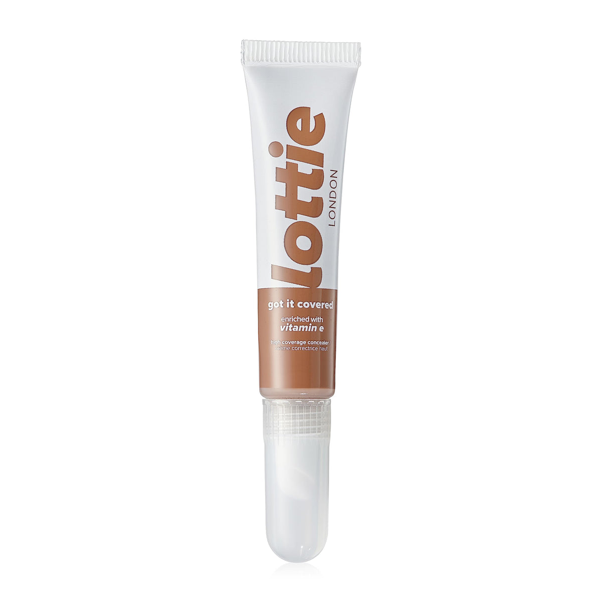 Lottie LONDON Got It Covered - Pecan - Vegan Concealer with built-in Sponge Applicator - Cover Imperfections & Blemishes without caking or creasing - 8ml