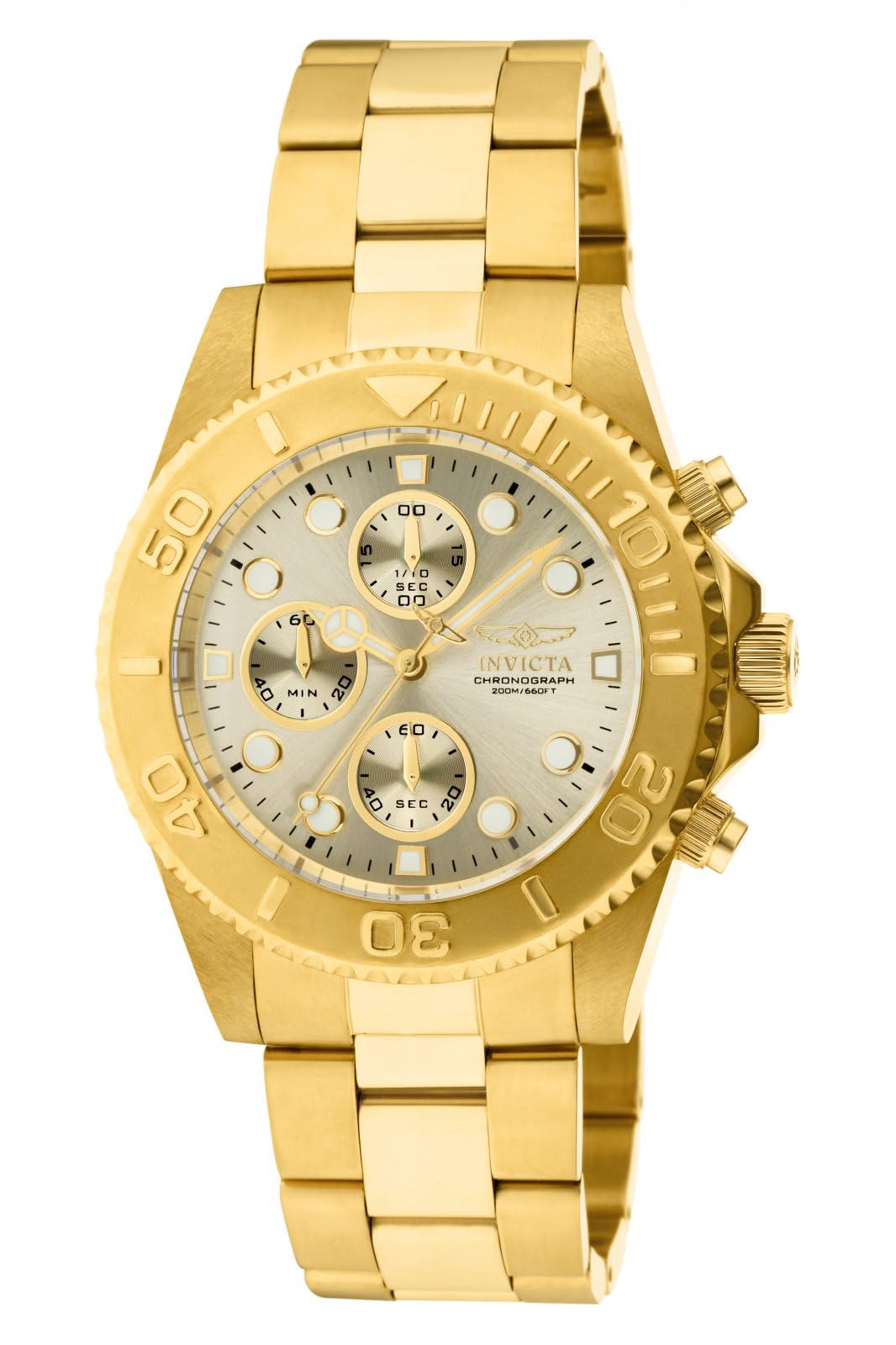 Invicta Pro Diver Stainless Steel Men's Quartz Watch - 43mm - Gold