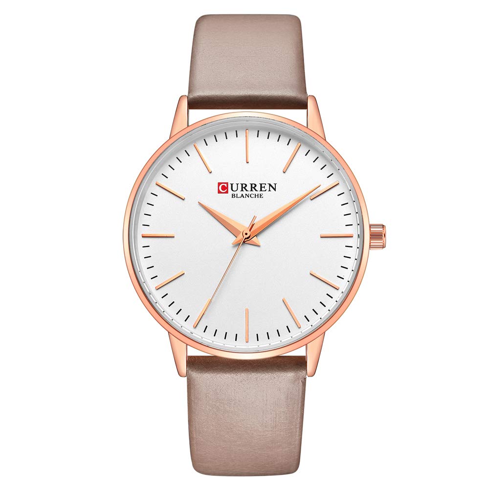 Curren 9021 Quartz Movement Round Dial Stainless Steel Strap Waterproof Women Watch - Gold, White