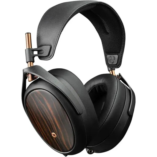 MEZE AUDIO LIRIC 2nd Generation Wired Over Ear Closed Back Planar Magnetic Headphones for Audiophiles Macassar Ebony Wood Earcups Detachable Magnetic Earpads Premium Braided Cable Included