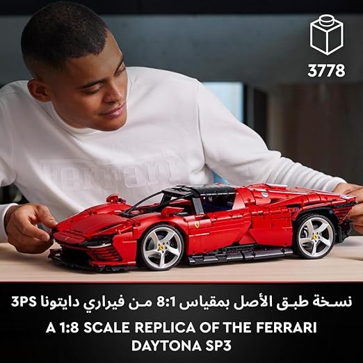 LEGO 42143 Technic Ferrari Daytona SP3, Race Car Model Building Kit, 1:8 Scale Advanced Collectible Set for Adults & Teens, Ultimate Cars Concept Series, Gift Idea for Men, Women, Him or Her