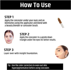 Insight Liquid HD Concealer |Light Weight Concealer With Full Coverage |Easily Blendable Concealer For Face Makeup(CR111-MN35)