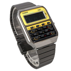 Casio Unisex Digital Dial Stainless Steel Band Watch Black / Yellow / Black