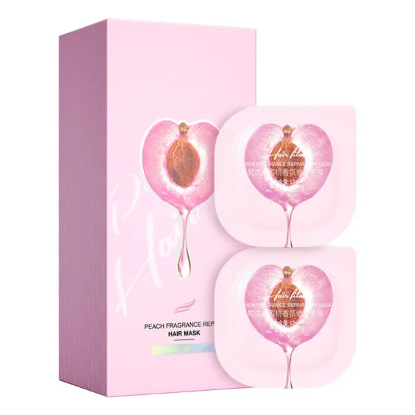 Grospe Peach Smoothing Hair Mask (6 Pack) - Deep Conditioning Treatment for Dry & Damaged Hair - Hydrating & Repairing Hair Mask Packets for All Hair Types - 0.42oz Each