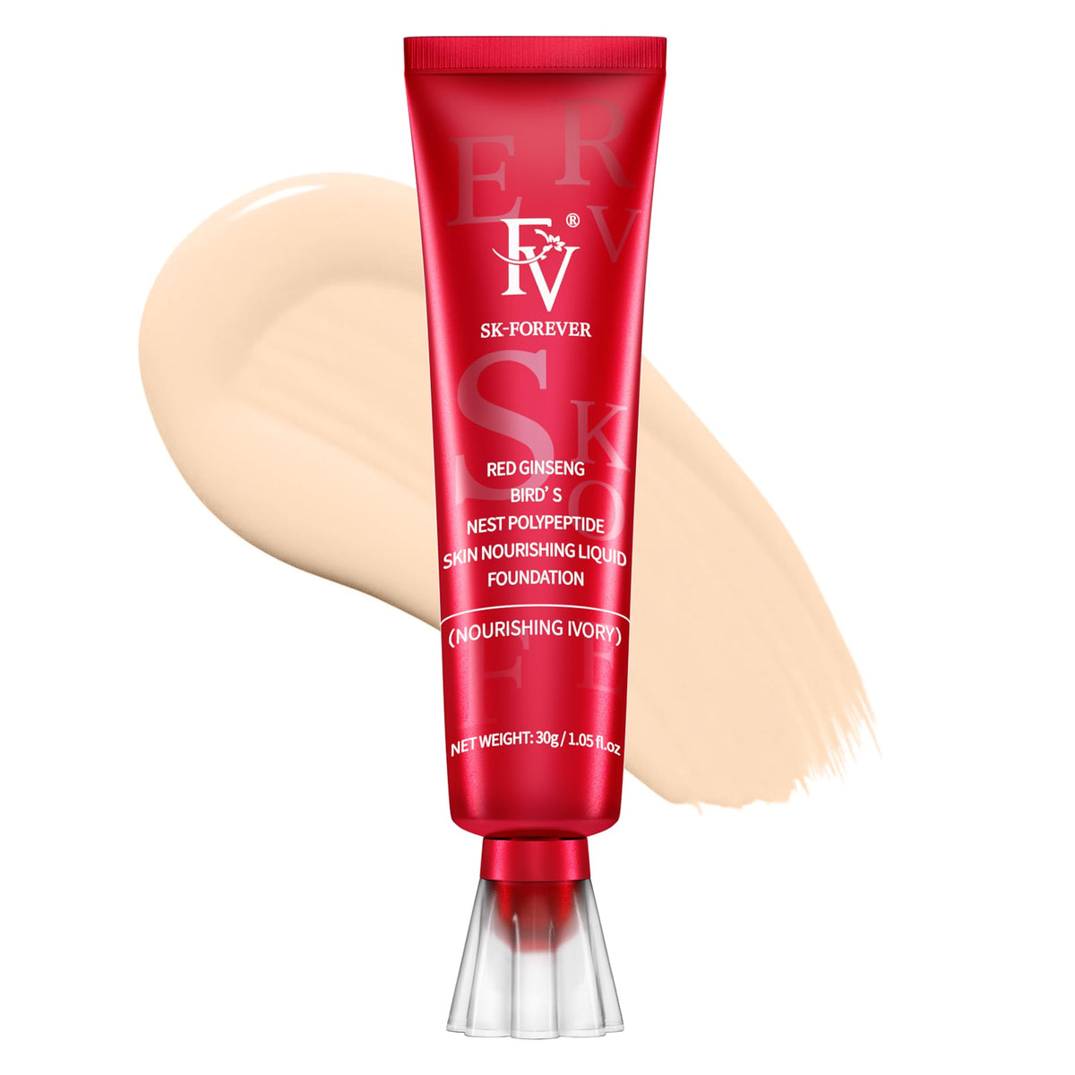 FV Waterproof Dewy Foundation - Lightweight, Medium Coverage, Long Lasting Liquid With Natural Finish - Hydrating for Dry/Combination Skin, 30g, Nourishing Ivory