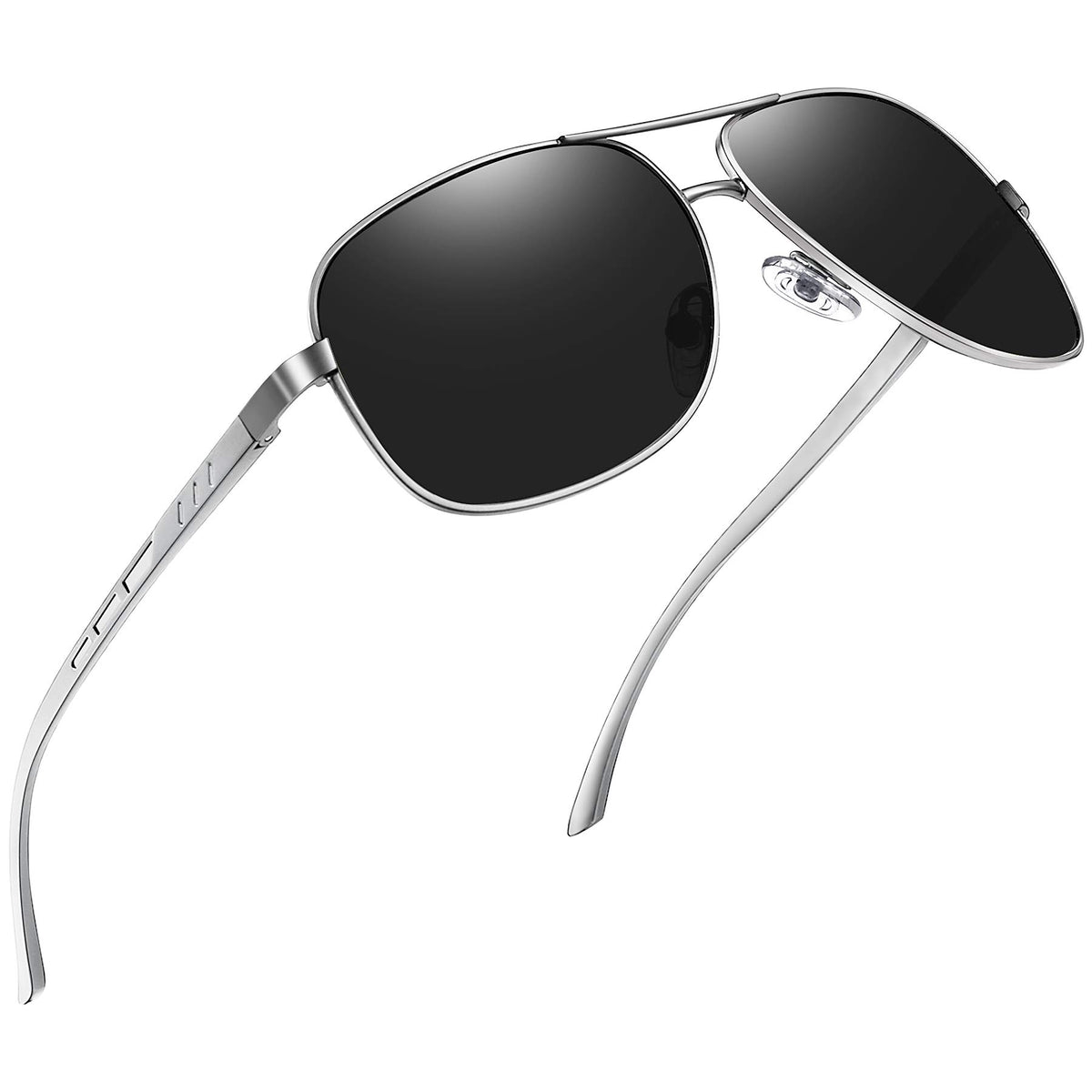 Joopin Polarized Sunglasses for Men, Classic Military Rectangular Sun Glass with Metal Frame UV Protection