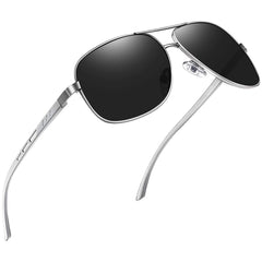 Joopin Polarized Sunglasses for Men, Classic Military Rectangular Sun Glass with Metal Frame UV Protection