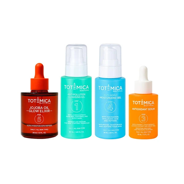 TOTEMICA Complete Skincare Set – Cleanser, Serum, Moisturizer & Glow Oil