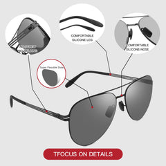PUKCLAR Polarised Men Sunglasses Pilot Sunglasses Lightweight Stainless Steels Frame Retro Sun Glasses with UV400 for Driving, Fishing, Hiking
