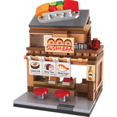 Brick Loot Mini City Food Truck Collection – Includes Sushi Cart 2, Sushi Bar, and Taco Truck – Fun Street Food Building Sets for Kids & Adults