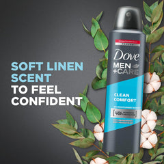 Dove Men+Care Antiperspirant Deodorant, with 48 hour powerful protection, Clean comfort, with ¼ moisturiser technology, 150ml