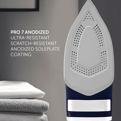 Polaris Steam Iron 3000W | Durable anodized outsole PRO 7 ANODIZED | Auto Shutoff | 50g/min Steam Output | 260g/min Steam Boost | Model PIR 3074 - White/Blue