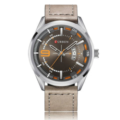 Curren Casual Watch For Men - Leather Band - 8295 - Brown