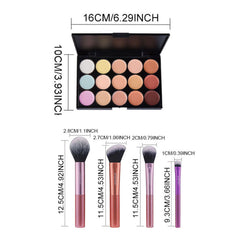 Makbeaty Facial and Lip Set,Holiday Makeup Gift Set Include15 Color Concealer Palette, Makeup Brush, Makeup Powder, Makeup Sponge, Smooth and Blur Primer.