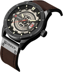 Men's Military Sports Business Casual Fashion Watches Date Quartz Watch Casual Leather Men's Wrist Watches 8301 - multi