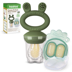 Haakaa Baby Food Feeder & Freezer Tray, Breastmilk Popsicle Molds & BPA-Free Silicone Feeder for Infant Self Feeding, 4 Month+