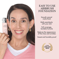 Jerome Alexander MagicMinerals AirBrush Foundation, Spray Makeup with Skincare Active Ingredients, Ultra-Light, Buildable, Full Coverage Formula (Bright Medium)