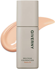 GIVERNY Milchak Matt Fit Foundation #21 Light beige - Matte Finish Liquid Foundation for Sebum and Sweat Control - Lightweight & Waterproof Makeup – Flawless Coverage for Oily Skin, 1.01 fl.oz.