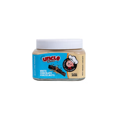 Uncle Choco White Chocolate & Hazelnuts Spread 350g – 100% Natural Creamy Hazelnut Spread, No Preservatives, Rich & Smooth Gourmet Sweet Spread for Bread, Toast, Pancakes, Desserts & Baking Delight
