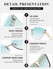 AEVOGUE Sunglasses For Women Oversized Rimless Diamond Cutting Lens Sun Glasses AE0534