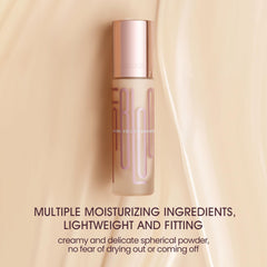 FABLOOX Nutri Veil Foundation - Hydrating and Nourishing Formula with Medium to Full Buildable Coverage Makeup - 80% Essence Luminous Finish - Skincare Makeup Hybrid - Vegan - Almond - 1.1 Fl Oz